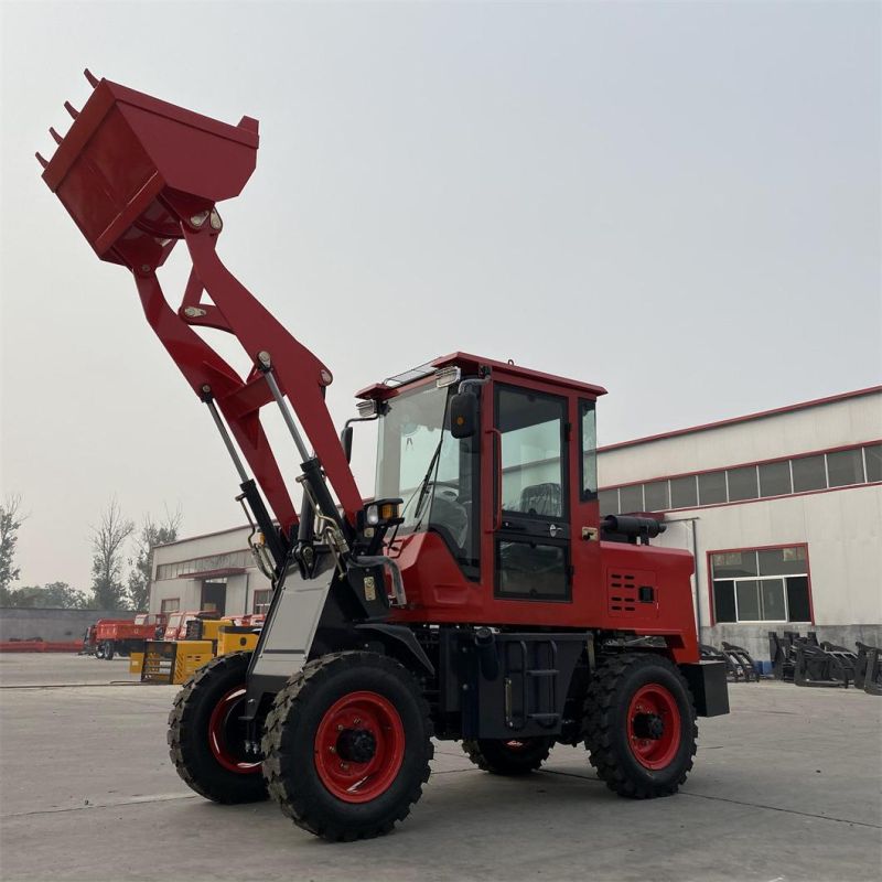 China Factory Wholesale 1/1.2/1.5/2/3tons Small Wheel Loader Small Forklift Skid Steer Loader 4WD Front Loader CE Certification Euro 5 Engine Construction Sit