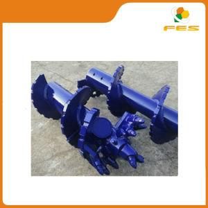 Dark Blue Continuous Flight Auger Head with Auger Bit for Foundation Drilling