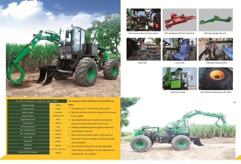 Sugarcane Grapple Loader Hy9600 with Good Price List