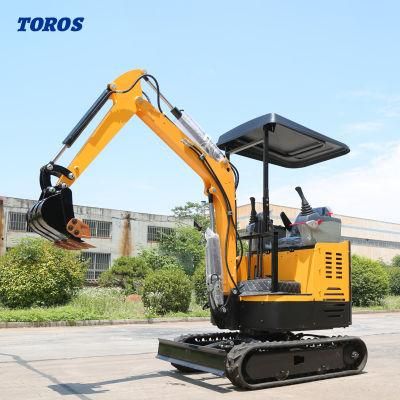 China Mini Excavator 0.8t Small Digger 1 Ton Excavator with Rubber Track