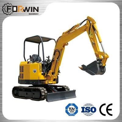 CE EPA 3.5 Ton Fw35u Mini and Compact Rubber Crawler Belt Track Excavators with Canopy for Sale
