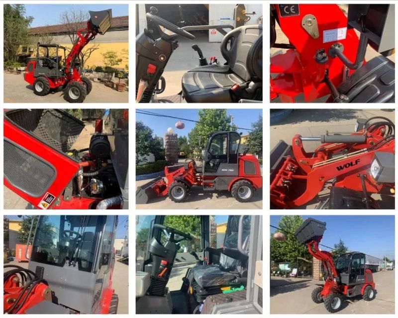 China Multifunctional 1t Mini Wheel Loaders with Bucket/Fork/Auger Attachments