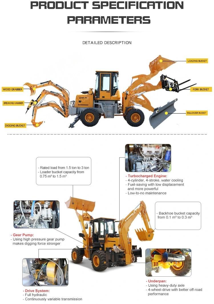 Hitachi Japan Sunward Hydraulic Mini Crawler Wheel Loader Excavator Towable Tractor Backhoe Injcetors Digger Price for Sale