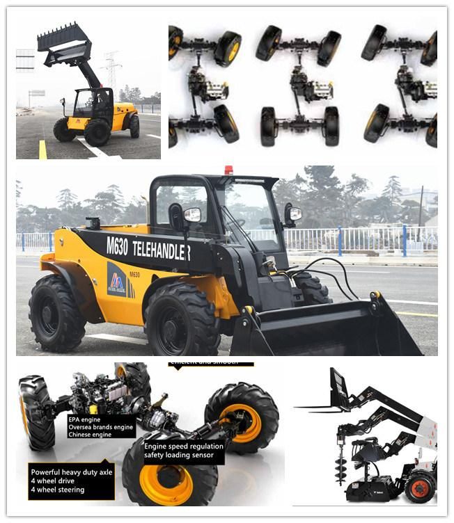 4X4 Telehandler 3 Ton Capacity Side Boom Telescopic Handler Loader
