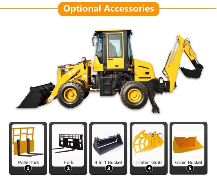 Mini Backhoe Loader Excavator 3 Ton Excavator 7 Ton Wheel Backhoe Loader 1m3 Bucket Wheel Loader