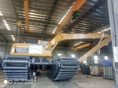 China Used Second Hand Cat 320c 20 Ton Amphibious Excavator with Long Boom Arm and Shovel Bucket for Sale