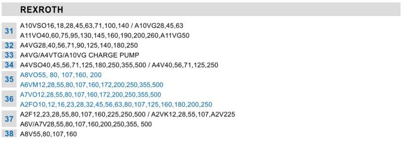 Rexroth A4vg90, A4vg125, A4vg180, A4vg250 Charge Pump/ Poilt Pump