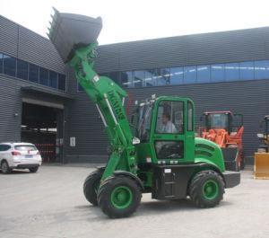 New Zl12f Small Green Wheel Loader with Quick Attach Bucket Optional Grapple Bucket
