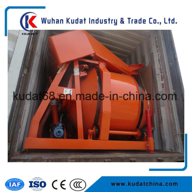 350L Electric Concrete Mixer with Hydraulic Tipping Hopper
