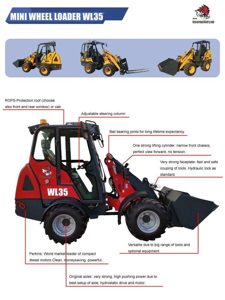 New Wheel Loaders Wl35 for Farms with Attachments Are Selling Well