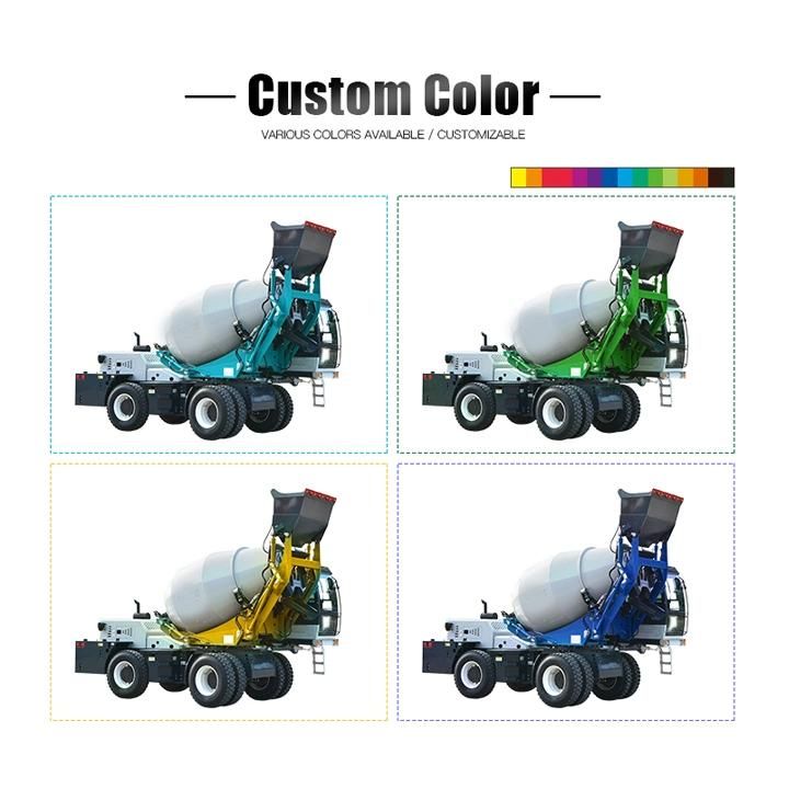 Hydraulic 3.5m3 Self Loading 4 Wheels Portable Cement Mixers with Water Tank Concrete Mixer Mixers for Concrete