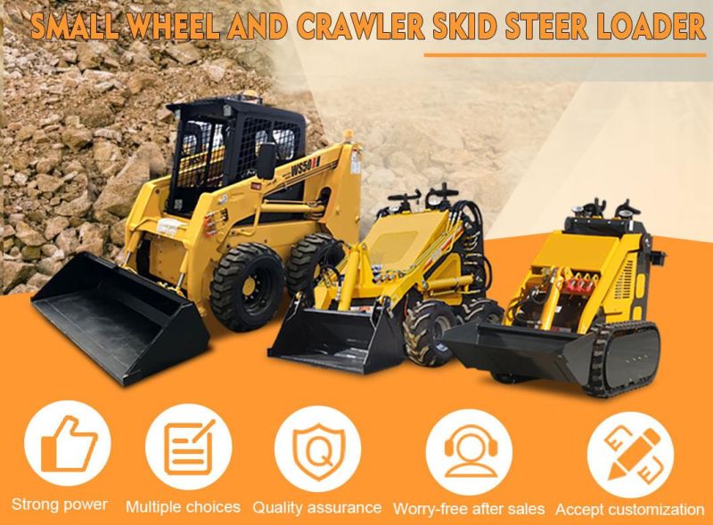 China New Hydraulic Mini Skid Steer Loader with Variously Attachment for Sale