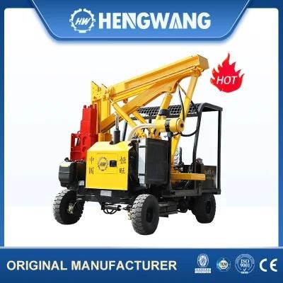 China Supply Engine Power 33kw Hydraulic Press Guardrail Pile Driver for Construction Project