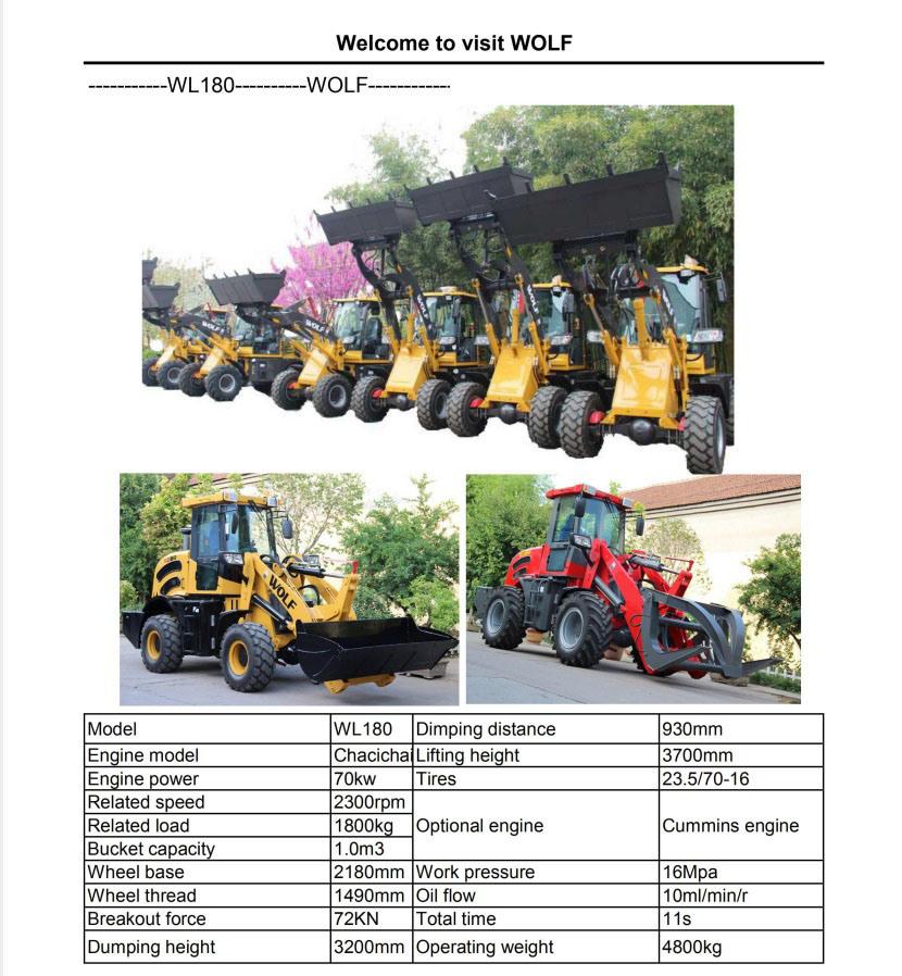 High Quality Zl918 Wheel Loader for Farm