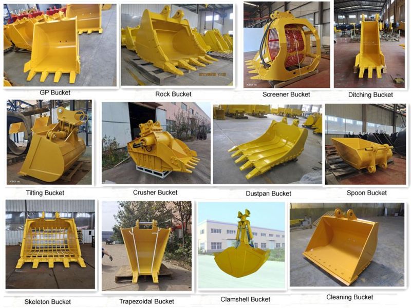 Heavy Duty Rock Type Excavator Backhoe Bucket with Teeth