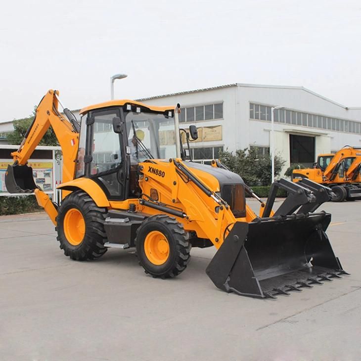 Xiniu Mini Digger Backhoe Wheel Loader Xn880 0.8 Ton