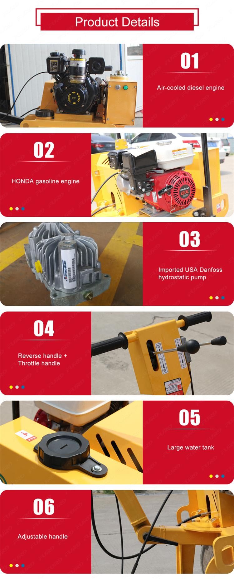 Handheld Hydraulic Single Drum Vibratory Roller Compactor for Sale