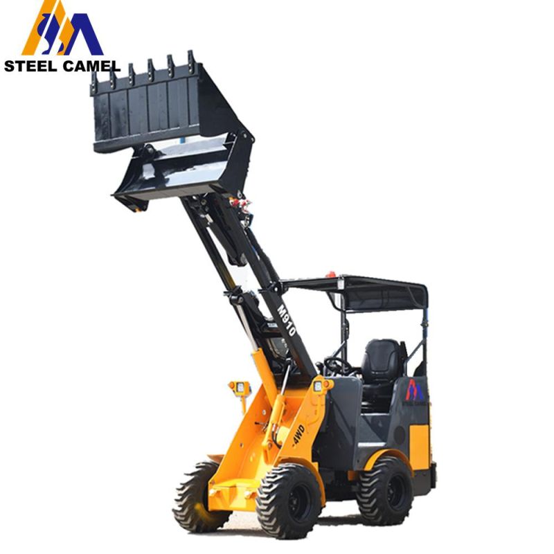 Ce 1000kg Small Turning Radius Mini Telescopic Boom Wheel Loader with Attachments Quick Hitch