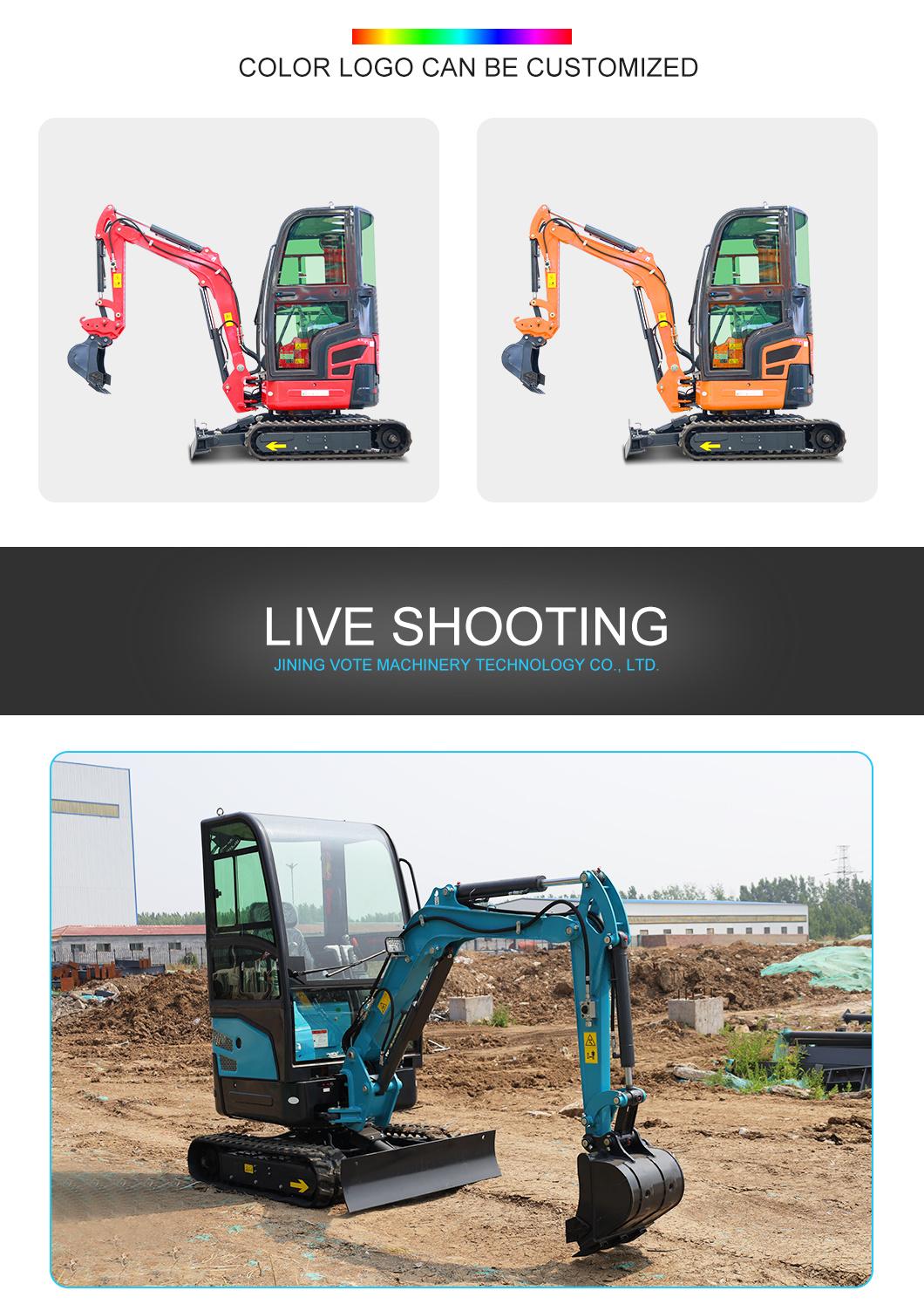 0.8 1.2 1.5 2 Ton Electric Hydraulic Micro Small Crawler 1 Ton Mini Digger Bagger Mini Excavator Jining Vote