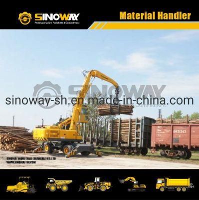 China 35ton Wheel Material Handler Crane Material Handling Machine for Grabbing