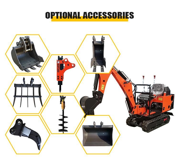 0.8 Ton China New Hydraulic Multifunction Crawler Mini Excavator for Garden