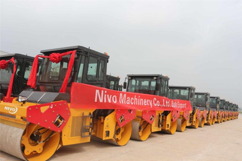 Nivo Full Hydraulic Double Steel Drum Vibratory Roller 12ton Operating Weight Road Roller with Cabin Air Conditioner