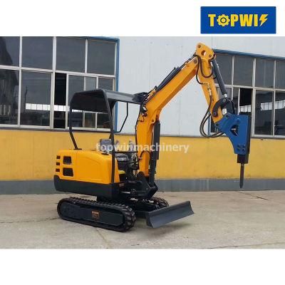 China Topwin Brand 1.8ton Mini Hydraulic Excavator for Home Farm Garden Use