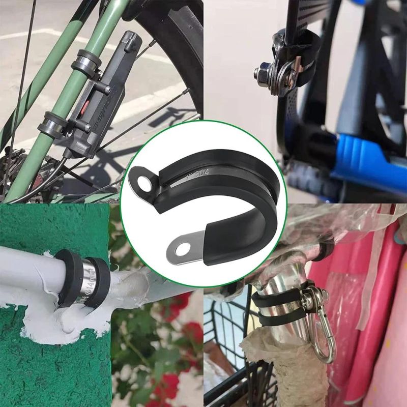 Manufacturer Rubber-Metal Steel Hose Clamp with Rubber for Pipeline