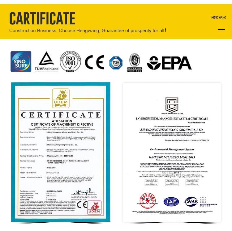 EPA Certification 2 Ton Excavators Mini Digger for USA