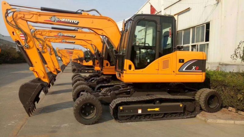 Rhinoceros Cheap Wheel Excavator X9 9 Ton Wheeled Excavator in China