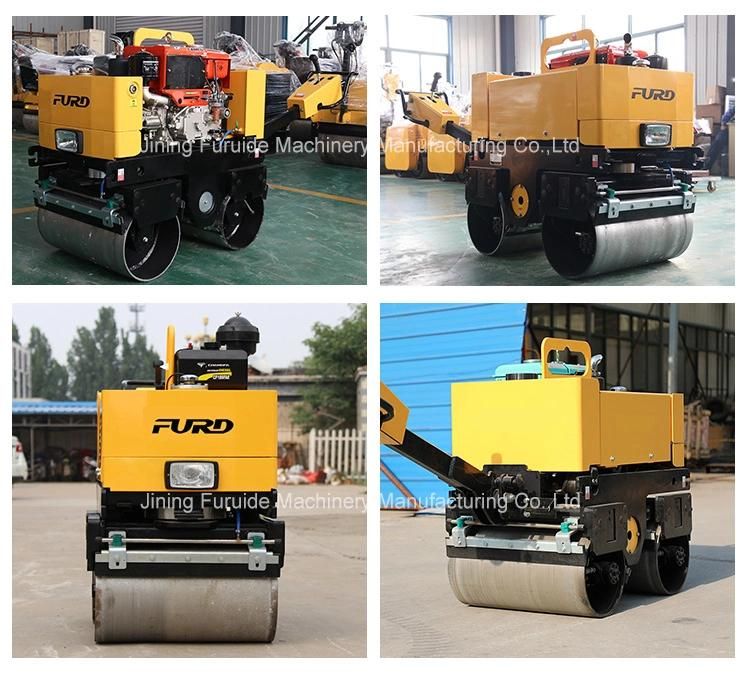 800kg Hydraulic Transmission Double Drum Walk Behind Vibratory Roller