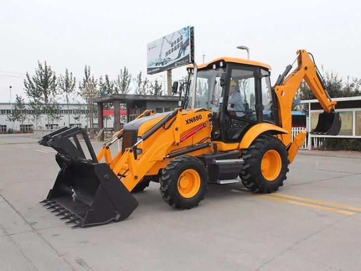 Xiniu Mini Digger Backhoe Wheel Loader Xn880 0.8 Ton