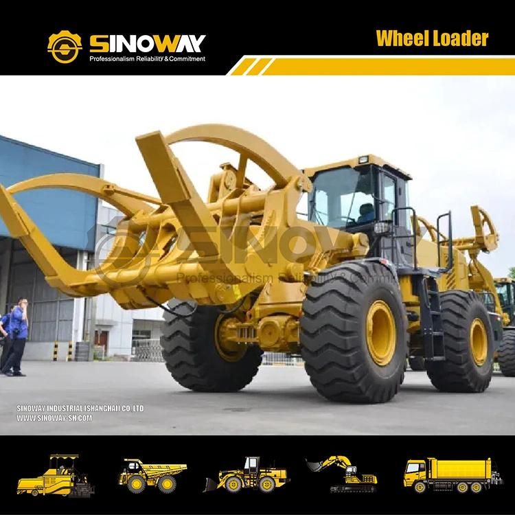 Small Front End Wheel Loader with Grapple for Log and Wood