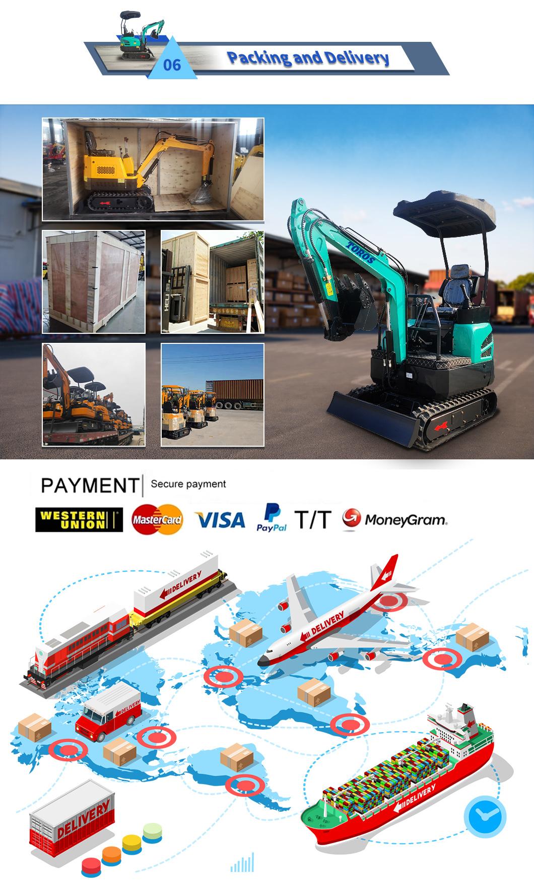 Factory Direct 1400kg Digging Machine Mini Towable Excavator in Europe