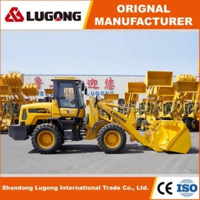 Lugong LG939 2t Mini Wheel Loader 4 Cylinder Radlader with Grapple for Road