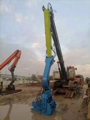 16.8-Meter Long 45-50ton Excavator Pile Driving Arm Has a Pile Driving Hammer Depth of 6-15meter for LG950