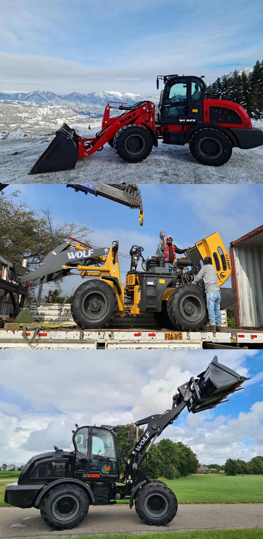 Chineses Supplier Wolf with Euro5 Engine CE/Rops/Fops Mini Loader Front End Loader for 1.5t/1.6t