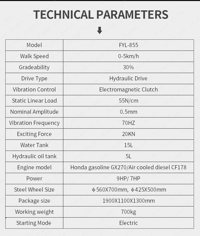 Hydrostatic Drive Double Drums Road Roller