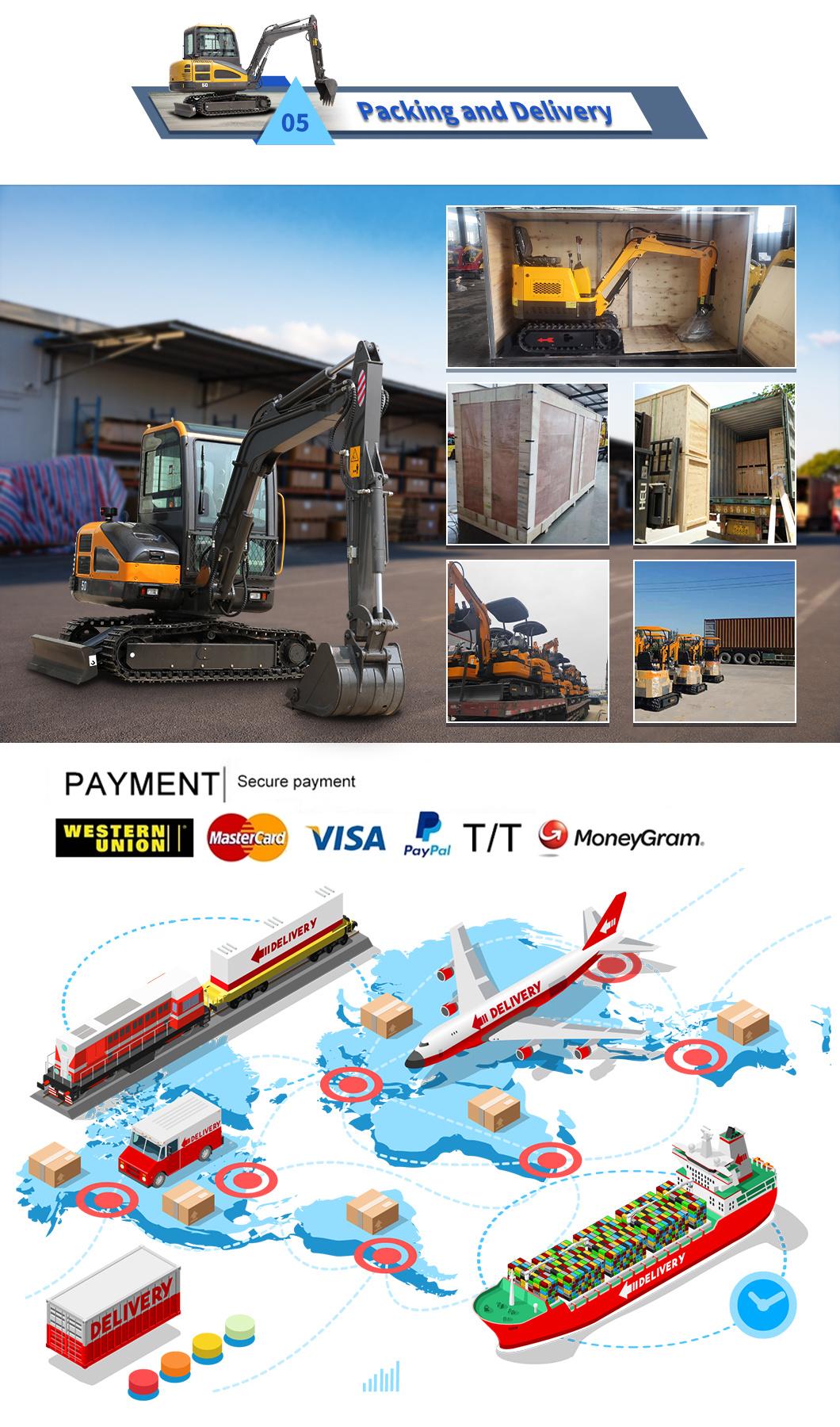 CE ISO Approved Mini Micro Small Crawler Hydraulic Campact Excavators with Multifunctional Attachments