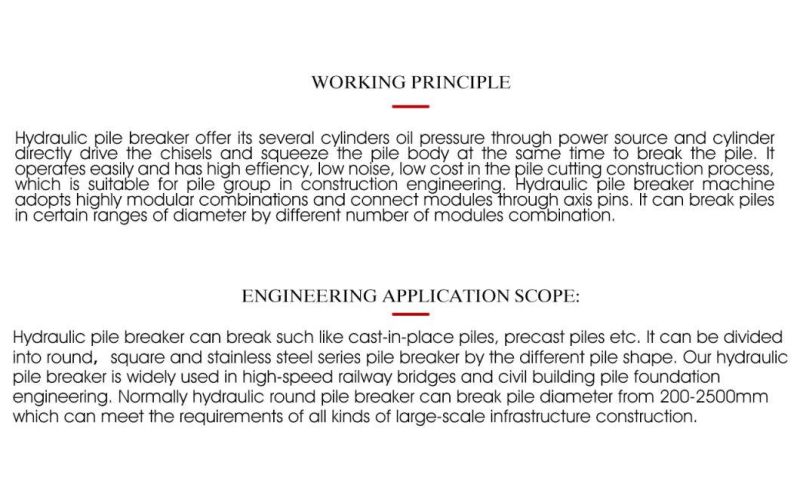 Hydraulic Head Pile Breaker for Round Pile and Square Pile