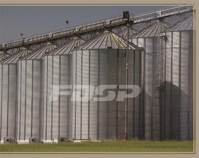 350G/M2 Galvanized Steel Silo 500t 1000t Grain Silos Factory