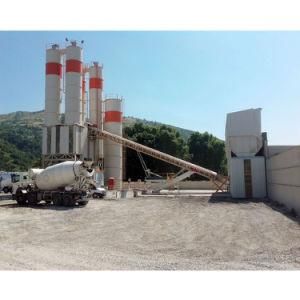 Belt Conveyor Type Stationary Hzs120 Concrete Mixing Plant