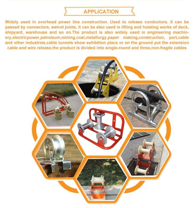 Galvanised Steel Straight Cable Roller for Cable Pulling Work