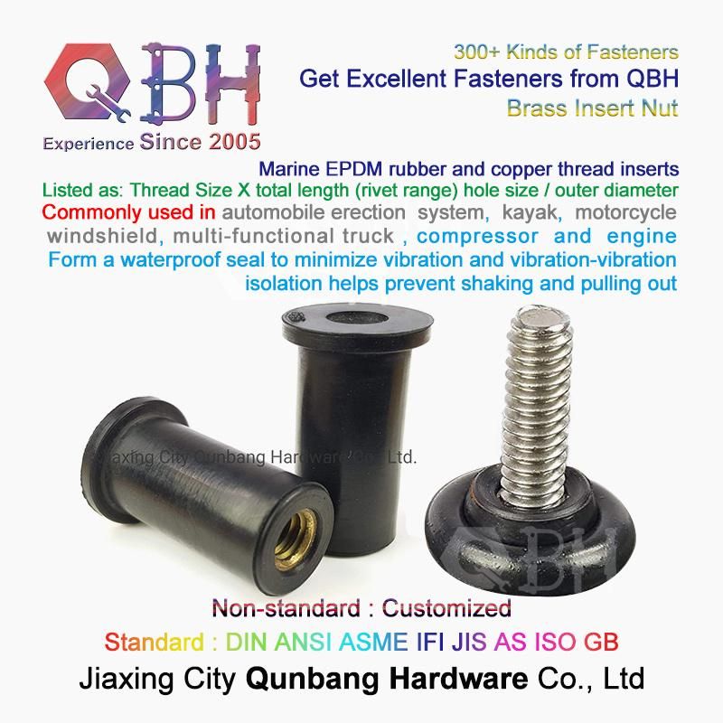 10%off Qbh Multi-Functional Truck Machining Repairing Maintenance Parts EPDM Rubber & Copper Brass Thread Customized Nutsert and Bolt Spare Accessories