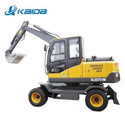 Superior Machine Performance Wheel Excavator 7.8 Ton Mini Digger for Sale