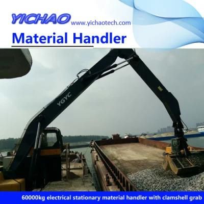 50ton Stationary Grabbing Crane Fixed Material Handler with Clamshell for Loose Material