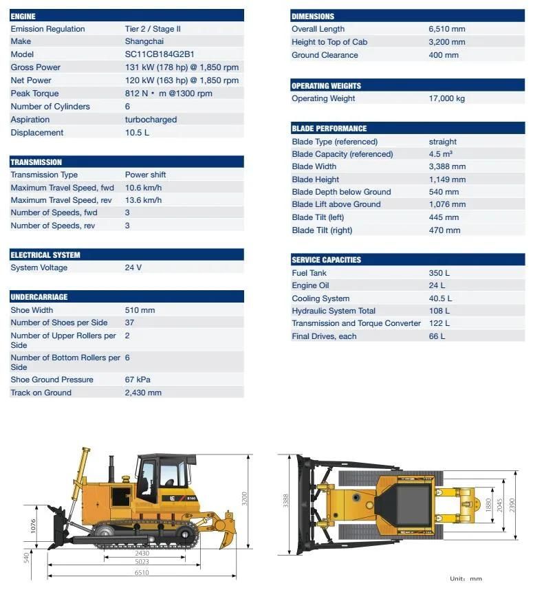 Brand New 160HP Liugong Machinery Mini Track Bulldozer B160