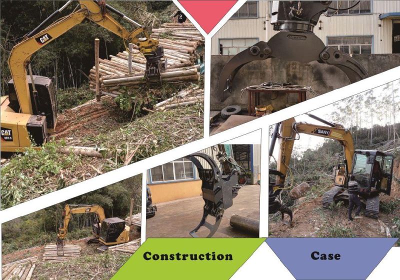 Excavator Hydraulic Wood Grapple Log Grapple