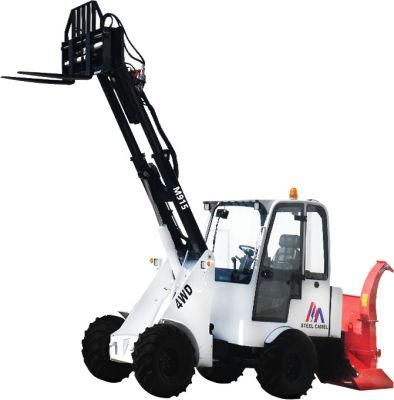 1500kg Medium Sized 3400*1500*2300mm Compact Wheel Loader with Kubota Loader Adapter Plate