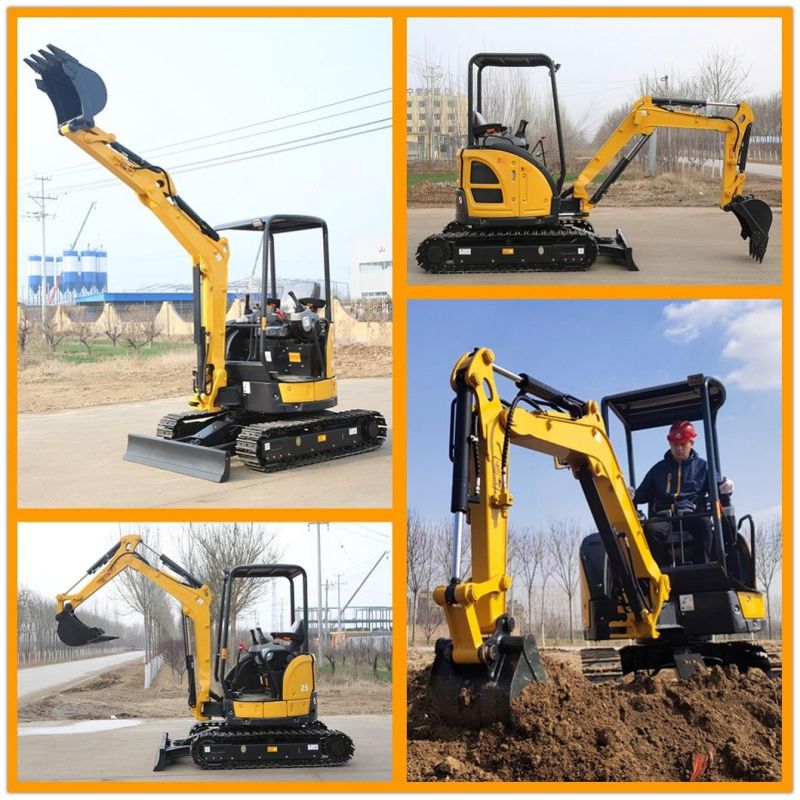 China High Standard 2.7 T Small Backhoe Digger Fw25u Mini Hydraulic Pump Rubber Crawler Track Excavators with Canopy Cheap Price for Sale